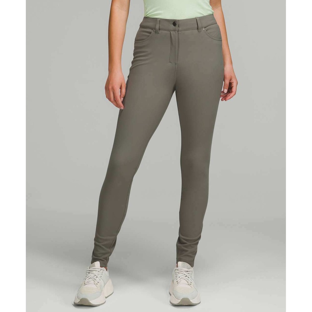 Lululemon‎ City Sleek 5 Pocket High Rise Skinny Pant Grey Sage 29 EUC